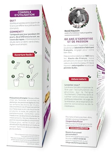 SUPERDIET – DESMODIUM - Bien-être du foie –Bien-être du foie, Draineur hépathique - Phytothérapie-Fabrication Française-20 ampoules 10 ml