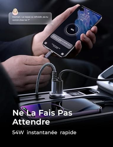 LISEN Chargeur Allume Cigare USB C, PD 36W & QC 18W Chargeur Voiture Rapide3.0, Mini Alumencigare USB C, Prise Allume Cigrae 12 V pour iPhone 17 Pro Max 16 15 14 13 Galaxy S24 23 iPad Tablette Airpods