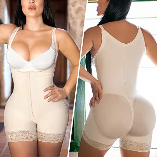 YIANNA Body Gainant Femme Ventre Plat Invisible Gaine Amincissante Shapewear Post Accouchement Serre Taille Fajas Colombianas Reductoras Beige, XL 7212