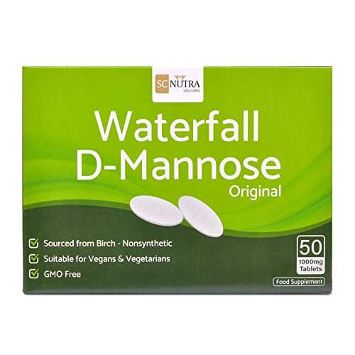 Waterfall D-Mannose Comprimés - 1000mg - 50 Comprimés - D-mannose provenant de bouleau - D-mannose 100% pur - SC Nutra (Sweet Cures)
