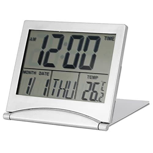 Horloge Digitale Voyage, Funkwecker-Alarme Portable, Horloge de Voyage Portable 1 Pièce, Alarme LED Numérique, Alarme, Réveil, Calendrier de Température, Snooze