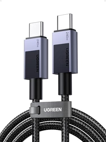 UGREEN 240W Câble USB C vers USB C PD 3.1 5A 48V 180W 140 W Câble USB C Charge Rapide Nylon Tressé Compatible avec MacBook iPad Ordinateur Portable de Jeu iPhone 16 Galaxy S24 Plus Ultra (2M)