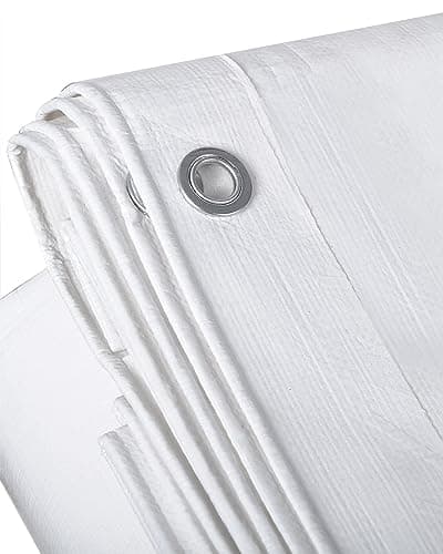 WOLTU Bâche de Protection en PE Bâche Imperméable et Résistante, Couverture Étanche Bâche pour Bois Housse de Protection avec Œillets Muiti-Usage 280g/m2, Blanc, 2x3m