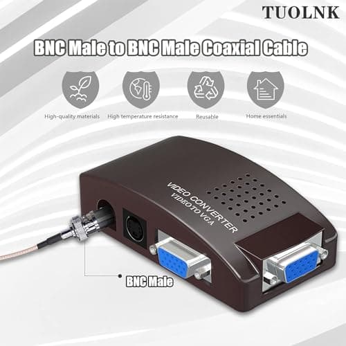TUOLNK Câble BNC RG316 BNC mâle à BNC mâle, câble d'extension d'antenne coaxiale pour CCTV/caméra/DVR, câble coaxial BNC 50 Ohm 1.64ft 2PCS