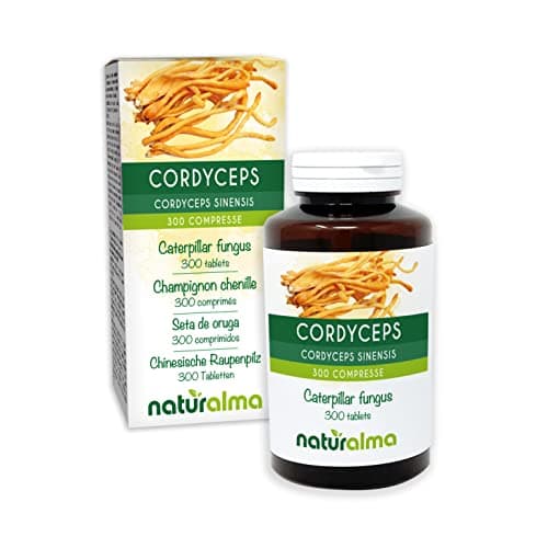 Cordyceps ou Champignon chenille (Cordyceps sinensis ou Ophiocordyceps sinensis) champignon Naturalma - 150 g - 300 comprimés - Complément alimentaire - Naturel et Végétalien