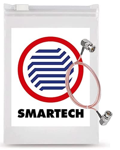 Smartech Câble SDI 75 Ohm Mâle vers Mâle - Cable Coaxial BNC à Angle Droit - 1,5m