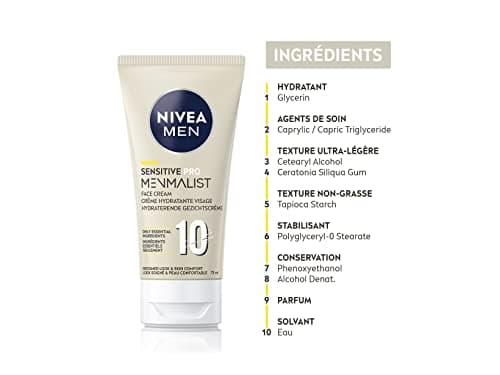 NIVEA MEN MENMALIST Crème visage Sensitive Pro (1 x 75 ml), Soin visage à la texture légère et non-grasse, Soin pour homme convenant à tous les types de peaux