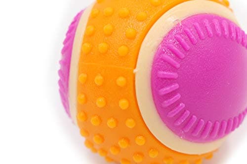 Aimé - Balle pour Chien 5 en 1 Saveur Bœuf - Jouet Interactif/Éducatif pour Développer et Stimuler les 5 Sens - Résistant Toutes Races et Tous Âges - Balle 6 cm