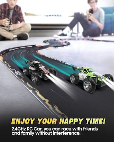 SZJJX Voiture Télécommandée Tout Terrain avec LED,2.4Ghz 15+KM/H Voiture Telecommandé Enfant 3 4 5 6 7+,Voiture RC,Coquille Alliage,Jouet Voiture Radiocommandée Cadeau pour Fille Garcon Noir Rouge