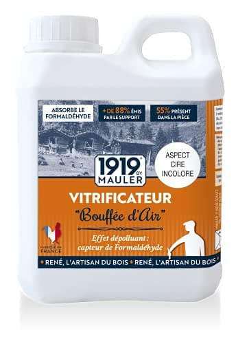 1919 BY MAULER - Vitrificateur parquet & escalier qualité pro - 2,5L - Aspect Cire Incolore : protection taches, rayures, usure longue durée, très faible odeur