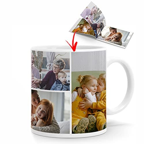 Wraplab Tasse Personnalisable, Mug Personnalisé, Cadeau Personnalisé, Cadeau Homme et Femme Original | Collage d'images, 1 à 10 Photos (2 photos)