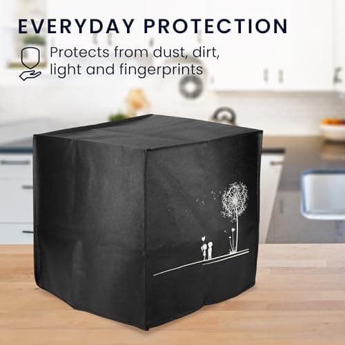 kwmobile Housse compatible avec Philips Essential Airfryer L housse - Housse de protection intégrale pour friteuse à chaud friteuse sans huile - blanc-noir