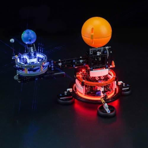 Kit d'éclairage LED pour Lego 42179 Planète Terre et Lune en Orbit Building (Pas de Lego), kit d'éclairage décoratif pour Lego Technic Soleil, Terre, Lune