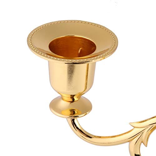 Bougeoir, Stable de Haute qualité de sécurité 3 Bras Chandelier, décoration de la Maison décoration élégante pour Table Mariage/Salle à Manger/fête Maison(Gold)