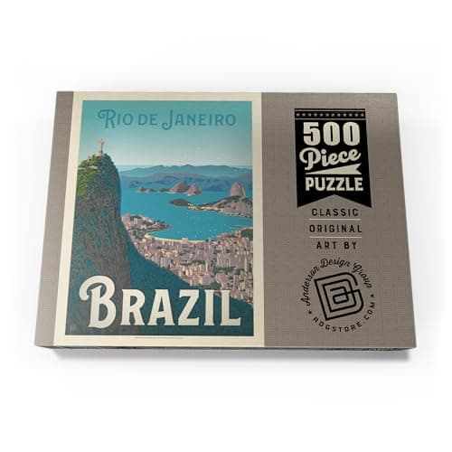 MyPuzzle Brésil : Rio De Janeiro Vue du Port, Affiche Vintage - Premium 500 Pièces Puzzle - Collection spéciale MyPuzzle de Anderson Design Group