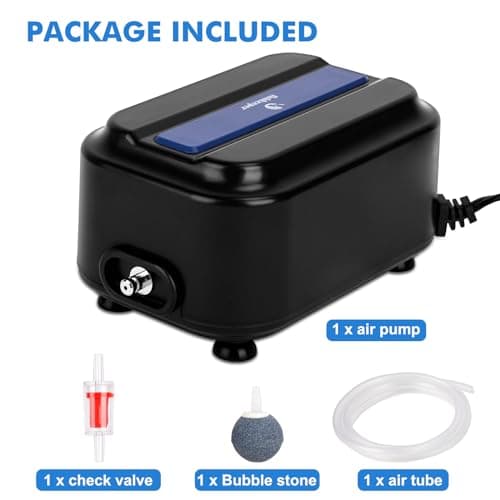 fishkeeper Pompe à air d'aquarium silencieuse, Pompe à air Monobloc 2,5W pour Aquarium de 220L sous, débit d'air 150LPH