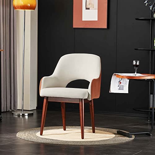SEPNINE Chaises de Salle à Manger 2pcs,Fauteuils De Cuisine RembourréS du Milieu du SièCle avec Pieds en Bois Massif Et Velours Fauteuils RembourréS pour Salle à Manger, Salon, Chambre à Coucher