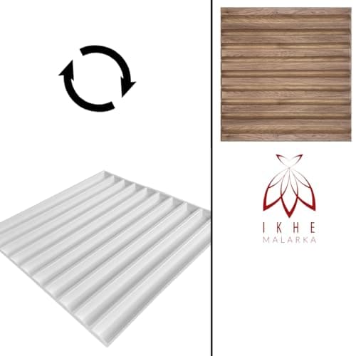 Eurodeco 12 pièces 3D Panneaux muraux & Plafond, 50cm x 50cm en Plastique PVC, Mur 3D, Plafond 3D, revêtement Mural, Salle de Jeux, 3m2 - 1mm d'épaisseur