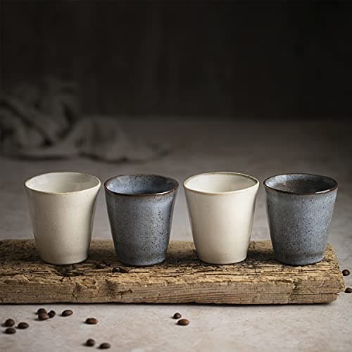 Origeens SET TASSE A CAFE EXPRESSO | Set Tasse Expresso Céramique Artisanale du Portugal | Service Tasse à café 120mL x4 | Coffret cadeau original