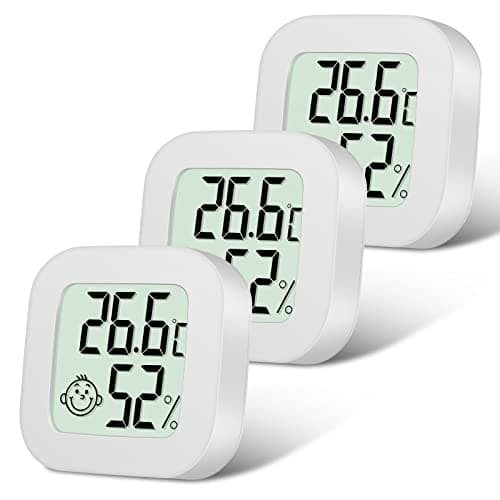 flintronic Thermomètre Hygrometre Interieur, 3PCS Mini Thermomètre Hygromètre Intérieur Digital à Haute Précisio,Thermomètre Précis et Hygromètre pour La maison,Le bureau,Les Reptiles,La Pépinière