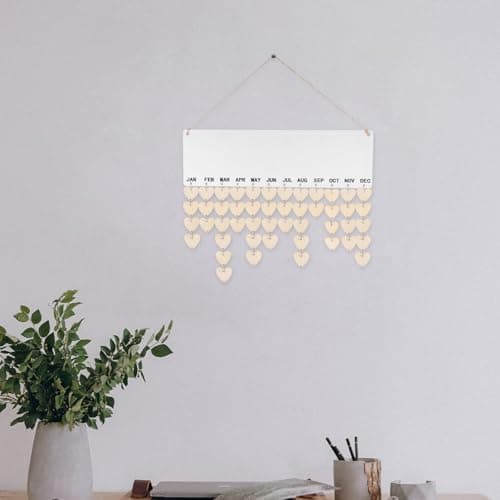 VORCOOL 50pcs Coeur en Bois Tranche de Bois avec Trous et 50pcs Anneaux Boucles de Fer