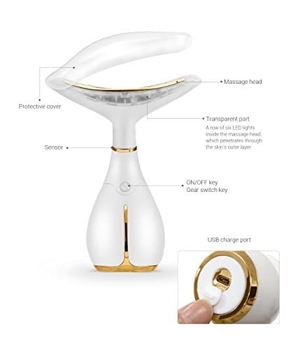Ms.W Appareil Anti Rides Visage, Appareils Lifting Massage Visage, Anti-âge Soin de Peau Beauté Appareil, Masseur Tonification Levage Pour Le Visage, Réduction des Pores, Rechargeable