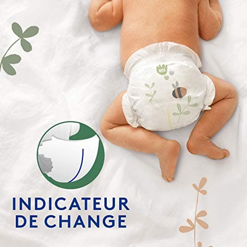 Lotus Baby Douceur Naturelle - Couches Taille 1 (2-5 kg/Nouveau-né) Pack 1 mois - 80 couches