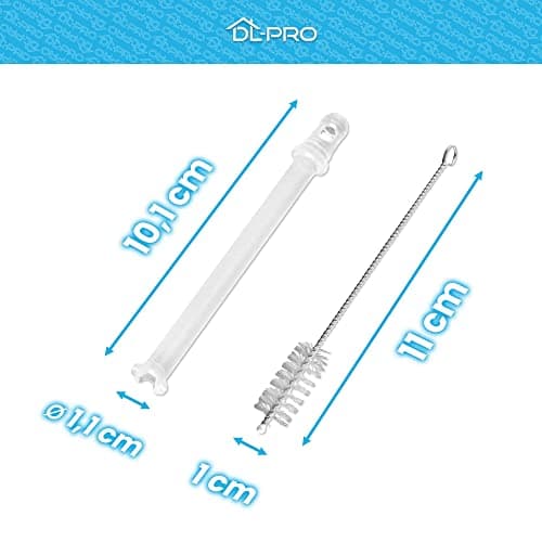 DL-pro Tuyau d'aspiration de lait 101 mm transparent pour machine à café DeLonghi 5313226701 EN520 Nespresso Lattissima avec brosse