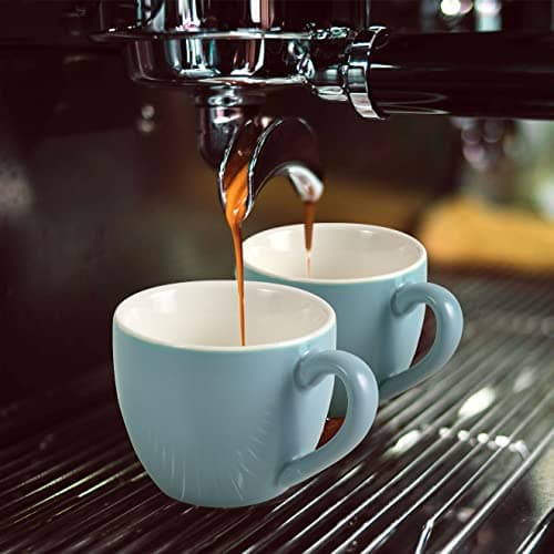 homEdge Lot de 6 mini tasses à expresso Procelain - 90 ml - Bleu clair