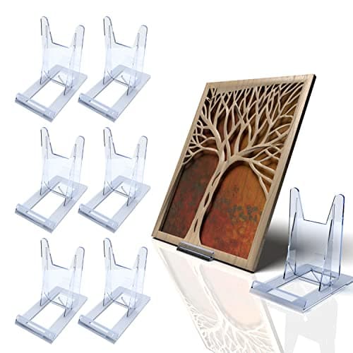 AIVORO 6 PCS Support Assiette Decorative Transparent Plastique, Presentoir Livre, Chevalets et Support Assiette ou Porte Assiette Support Cadre Photo