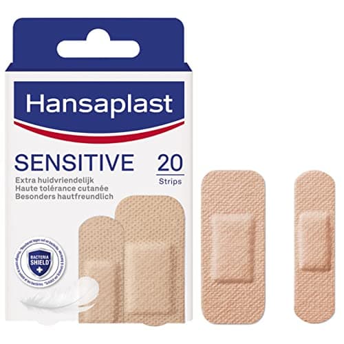 HANSAPLAST Sensitive Pansements hypoallergéniques peaux claires (1 x 20 pces), Pansements universels respirants et résistants, Pansements prédécoupés pour peaux claires