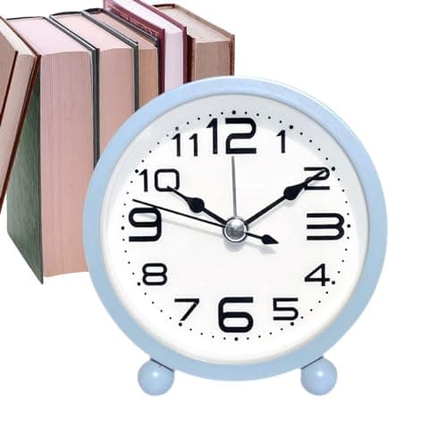 Derwrtup Horloge de Chevet, réveil Simple,Horloge de Bureau | Petit réveil à Gros Chiffres à Piles sans Alarme de tic-tac Conception Simple pour Enfant Adulte