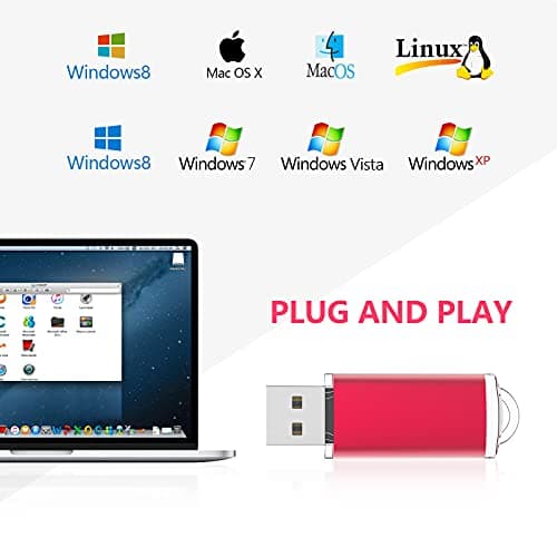 KOOTION 32Go Clé USB 2.0 Clef USB avec Trousseau 32Go Imperméable à l’Eau Jump Drive Mémoire Stick pour la Sauvegarde de l’Ordinateur/Ordinateur Portable