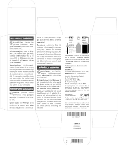Ortie (Urtica dioica) feuilles et racines Teinture Mère sans alcool Naturalma - Extrait liquide gouttes 120 ml - Complément alimentaire - Végétalien ou végan