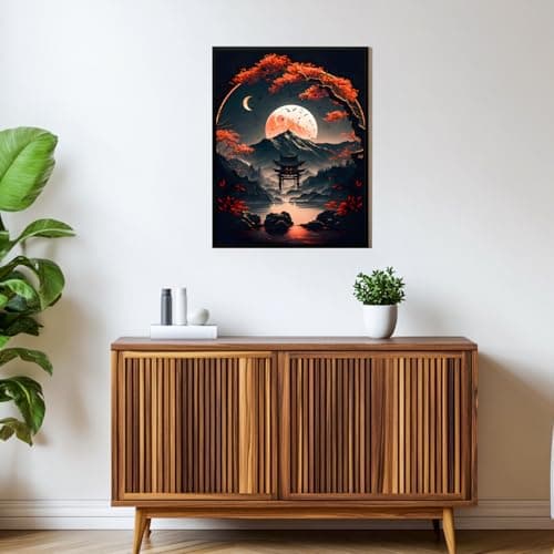 Xobers art Diamond Painting Adulte Paysage, Diamant Painting Lune, Peinture Diamant Adulte, Diamond Painting pour Décoration Maison et Cadeau 30x40cm