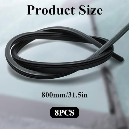 8 Pièces 800 mm Caoutchouc Essuie-Glace, Lame Essuie-Glace Noir en Caoutchouc Naturel, Caoutchouc Essuie-Glace Universel, Remplacement Caoutchouc Essuie-Glace