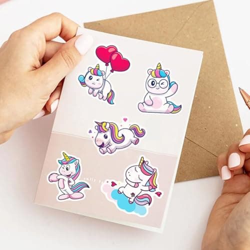 EIHI Licorne Autocollants, Autocollants Esthétiques Imperméables - Autocollants Esthétiques pour Ordinateurs Portables, Livres, Bouteilles, Scrapbooking, Ordinateurs, 100 pièce