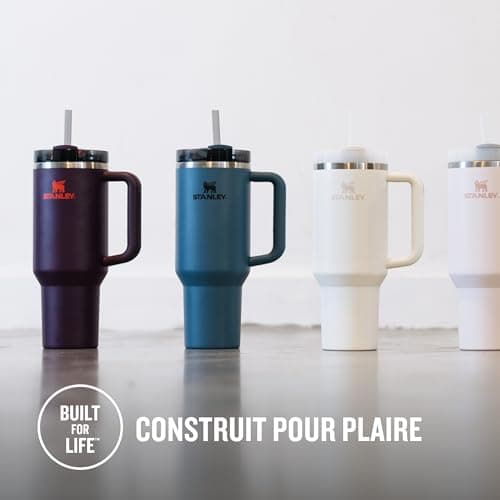 Stanley Quencher H2.0 FlowState Mug Isotherme avec Paille 1.2L - Froid Pendant 11 Heures - Glacé Pendant 48 Heures - Thermos Lavable au Lave-Vaisselle - Gourde Isotherme Sans BPA - Blue Spruce