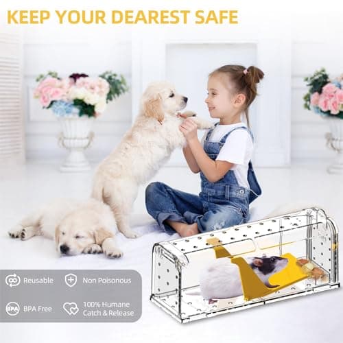 CLDFDC Piège à Souris Vivant pour intérieur et extérieur - Attrape Souris Intelligent Facile à Utiliser, Facile à Nettoyer, réutilisable, libération sans Contact (1 Pièces)