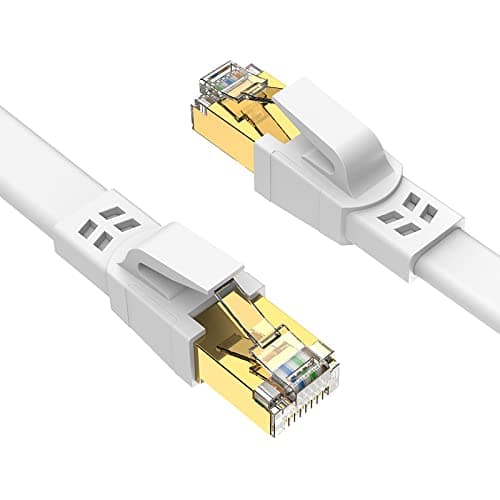 Ercielook Cat 8 Câble Ethernet 7,5m– Câble Réseau 40Gbps 2000MHz Plat STP RJ45 LAN Câble Compatible avec Routeur Modem Switch