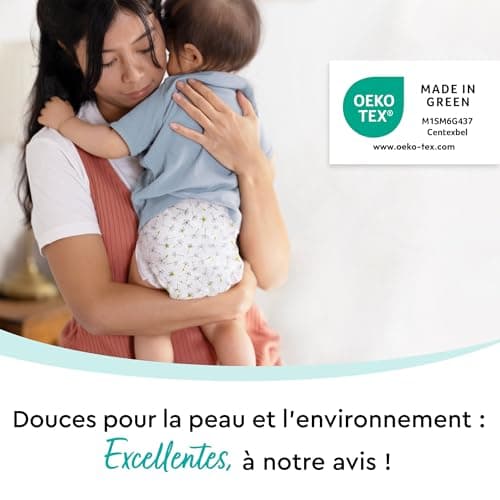 Couches LILLYDOO douces pour la peau, taille 1 (2-5 kg), Lot de 4 paquets (112 couches)