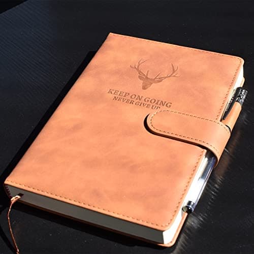 Carnet de Notes Classique Papier à Rayures - Journal Couverture Rigide, 8,3 "× 5,7", 360 pages,Parfait pour le bureau Accueil École Rédaction professionnelle et prise de notes(Brun)
