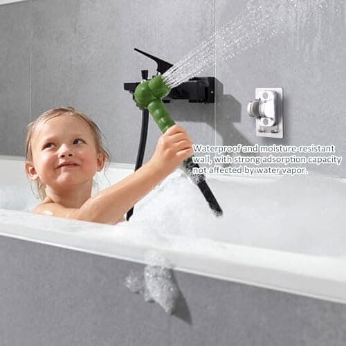 Lot de 2 supports de douche universels, supports de douche, supports de pomme de douche, aucun perçage requis, inclinaison réglable, super adhésif, supports de pomme de douche avec crochets
