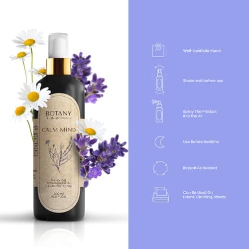 BotanyRoom® spray d'ambiance à la lavande pour le repos et le bon sommeil 200 ml - brume d'huiles essentielles naturelles pour la réduction du stress et la gestion de l'anxiété
