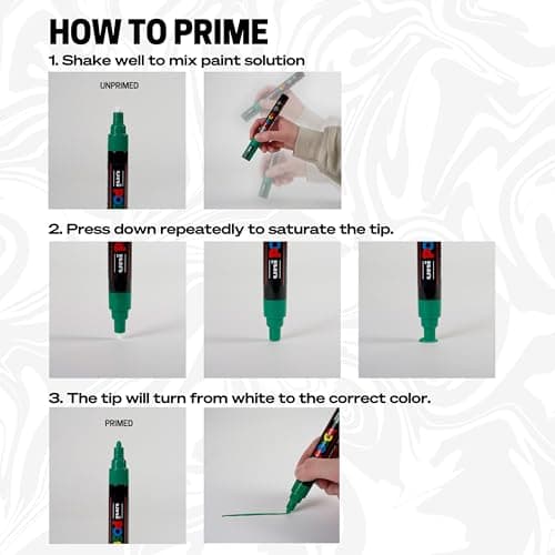 POSCA Mitsubishi Pencil - 8 Marqueurs PC3M - Pointe Conique Pointe Fine - Marqueurs Peinture à Base d'Eau - Tout Support - Pour Papier, Textile, Verre, Galet, Bois - Couleurs Classiques