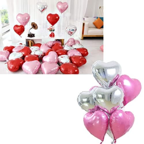 Ballon Coeur rose 20 pièces 18 Pouces baudruche en Forme de Coeur Rouge pour Anniversaire, Mariage, Saint Valentin décoration de fête de Noël
