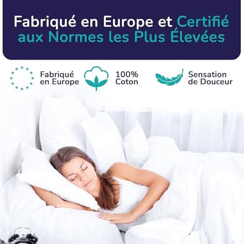 ZenPur protège-Matelas 80 x 200 cm, Lot de 2 - Fabriqué dans l'UE - Certifié Oeko-Tex Standard 100 - en Coton - Imperméable et Durable - Protection et Confort en Un