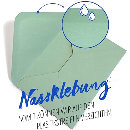 Japun - enveloppes (100 pièces) en papier, enveloppe, enveloppe sans fenêtre - DIN C6-162 x 114 mm - vert