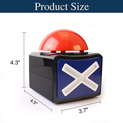 BEAN LIEVE Buzzer Game Show Buttons - Lot de 4 buzzers de réponse avec lumière et Son d'alarme, buzzers pour Les Quiz en Classe, Trivia Quiz Got Talent et Family Feud