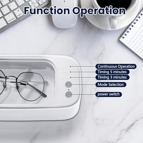 Nettoyeur Ultrasons, 45000hz Ultrasonic Cleaner avec 3 Modes de Nettoyage, 500ml Portable Appareil de Nettoyage pour Bijoux Montres Colliers Dentiers Lunettes